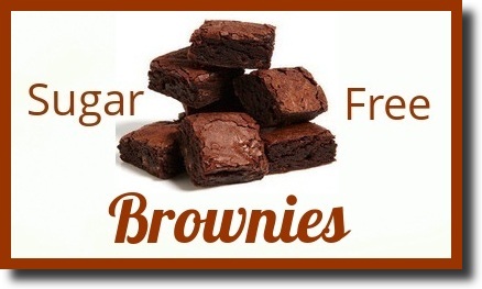 brownies on a white background with the text 'Sugar Free Brownies' written